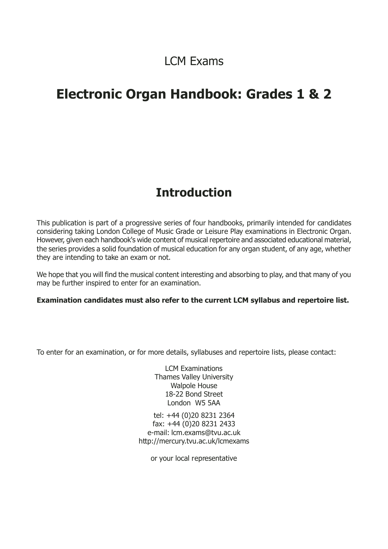 Download LCME Organ Handbook Grades 1-2 to 2017 Sheet Music and learn how to play Instrumental Method PDF digital score in minutes