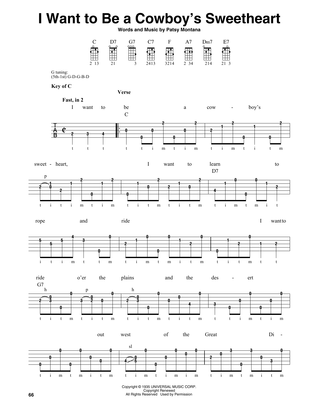 Download LeAnn Rimes I Want To Be A Cowboy's Sweetheart Sheet Music and learn how to play Banjo PDF digital score in minutes