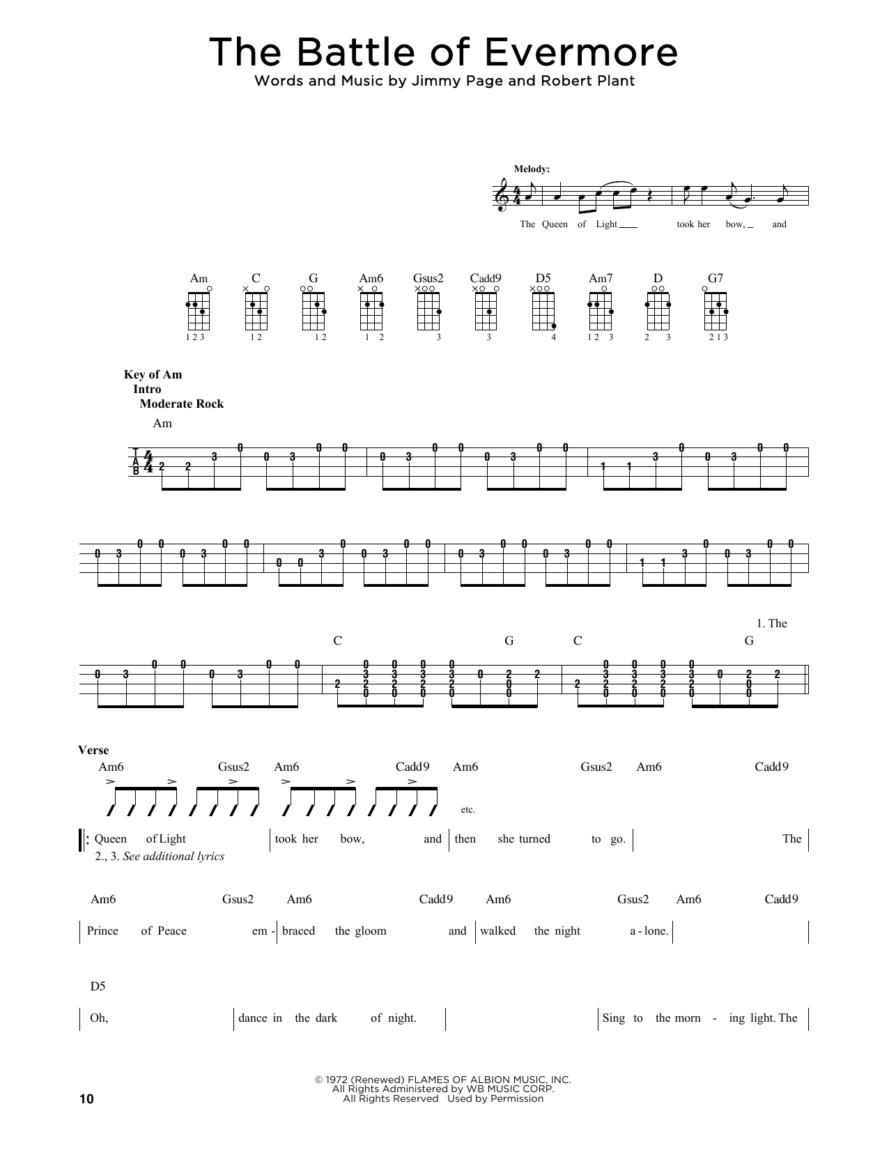 Download Led Zeppelin The Battle Of Evermore (arr. Fred Sokolow) Sheet Music and learn how to play Mandolin PDF digital score in minutes