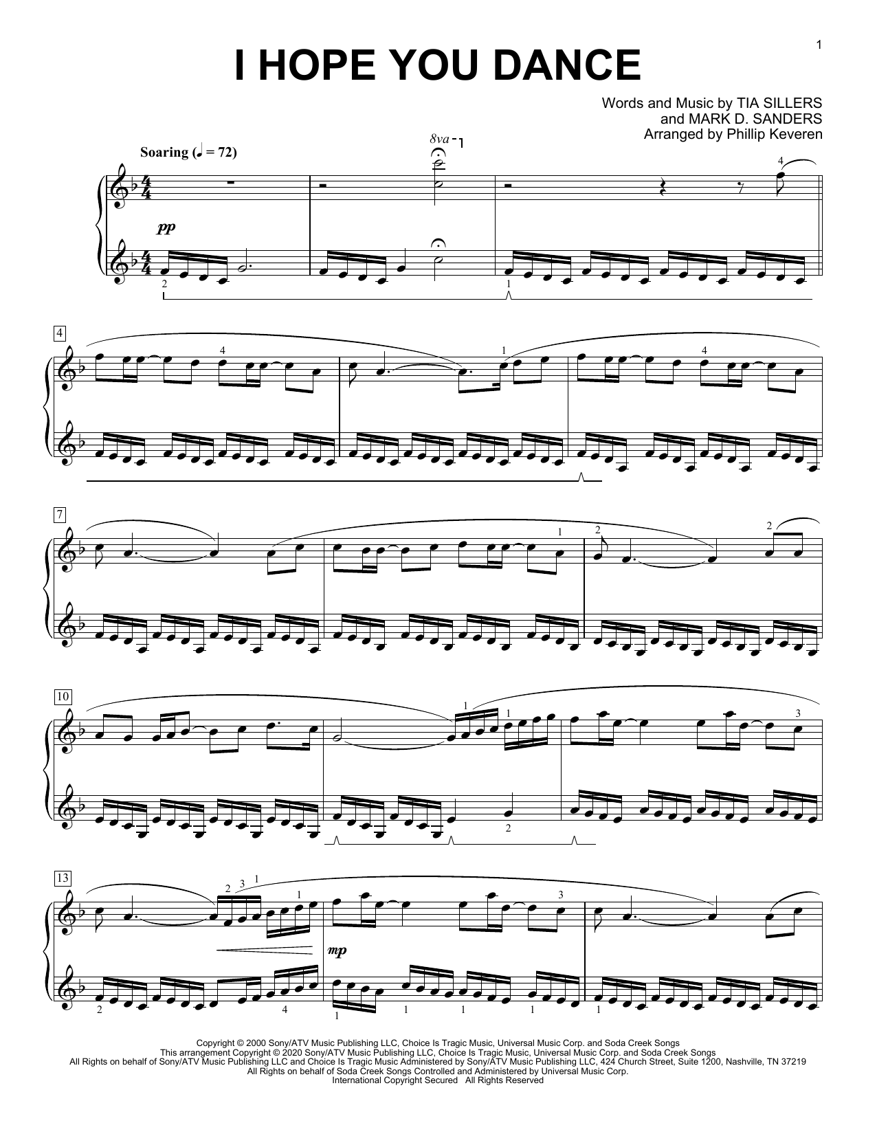 Download Lee Ann Womack with Sons of the Desert I Hope You Dance [Classical version] (arr. Phillip Keveren) Sheet Music and learn how to play Piano Solo PDF digital score in minutes