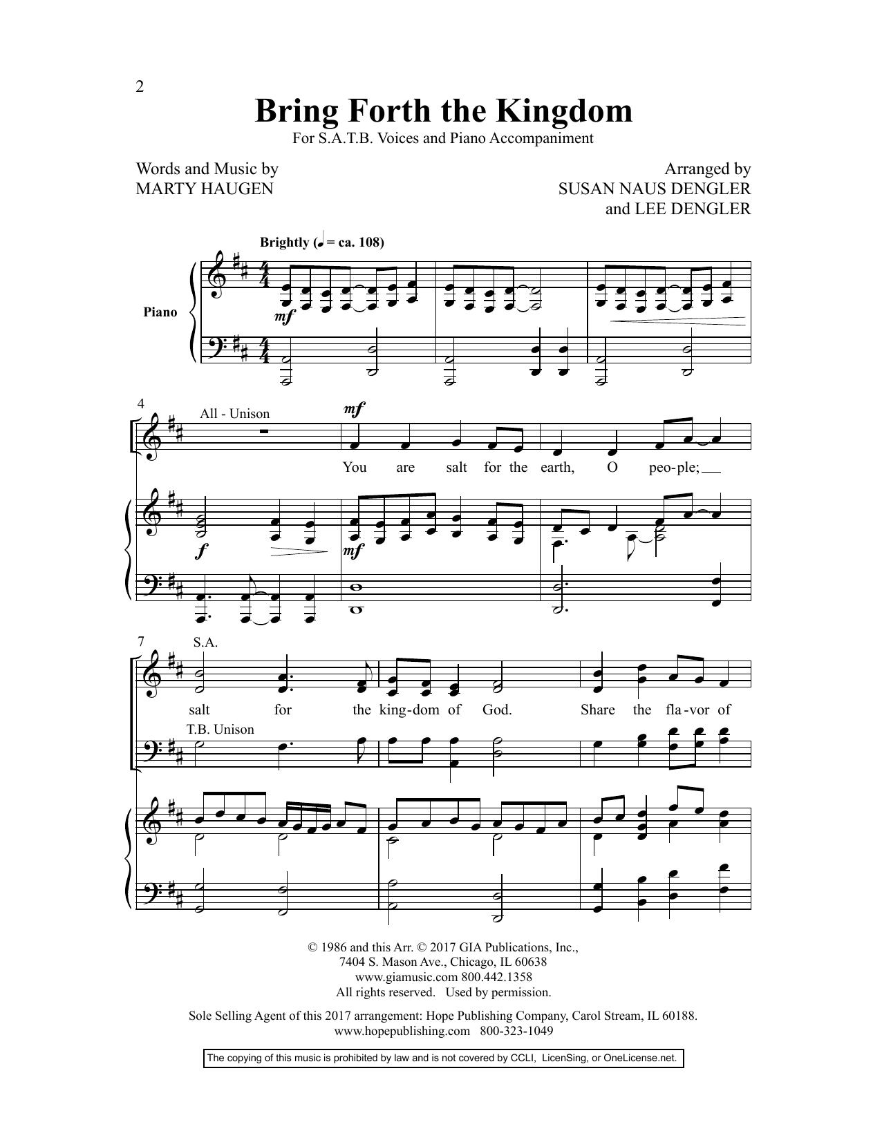 Download Lee Dengler Bring Forth The Kingdom Sheet Music and learn how to play SATB Choir PDF digital score in minutes