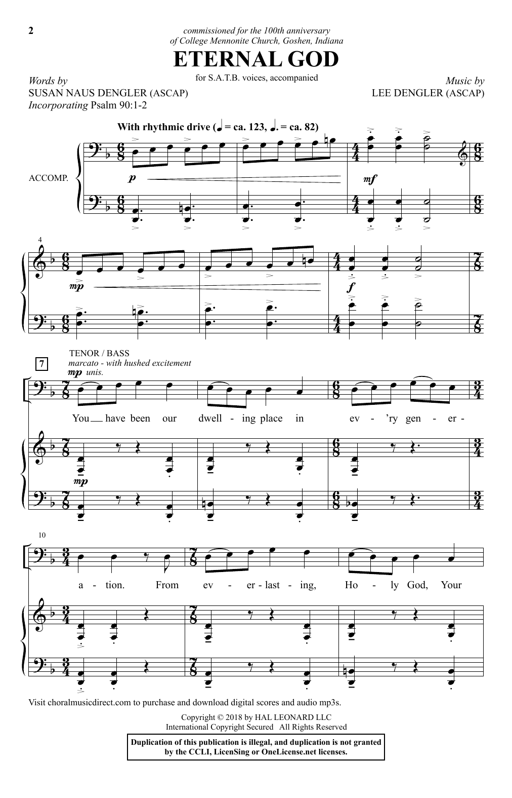 Download Lee Dengler Eternal God Sheet Music and learn how to play SATB Choir PDF digital score in minutes