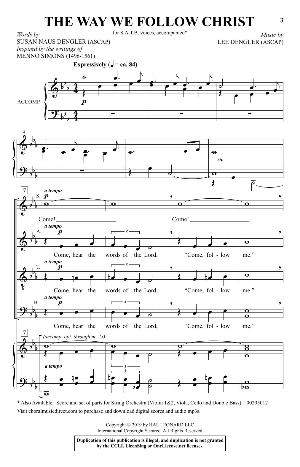 Download Lee Dengler The Way We Follow Christ Sheet Music and learn how to play SATB Choir PDF digital score in minutes