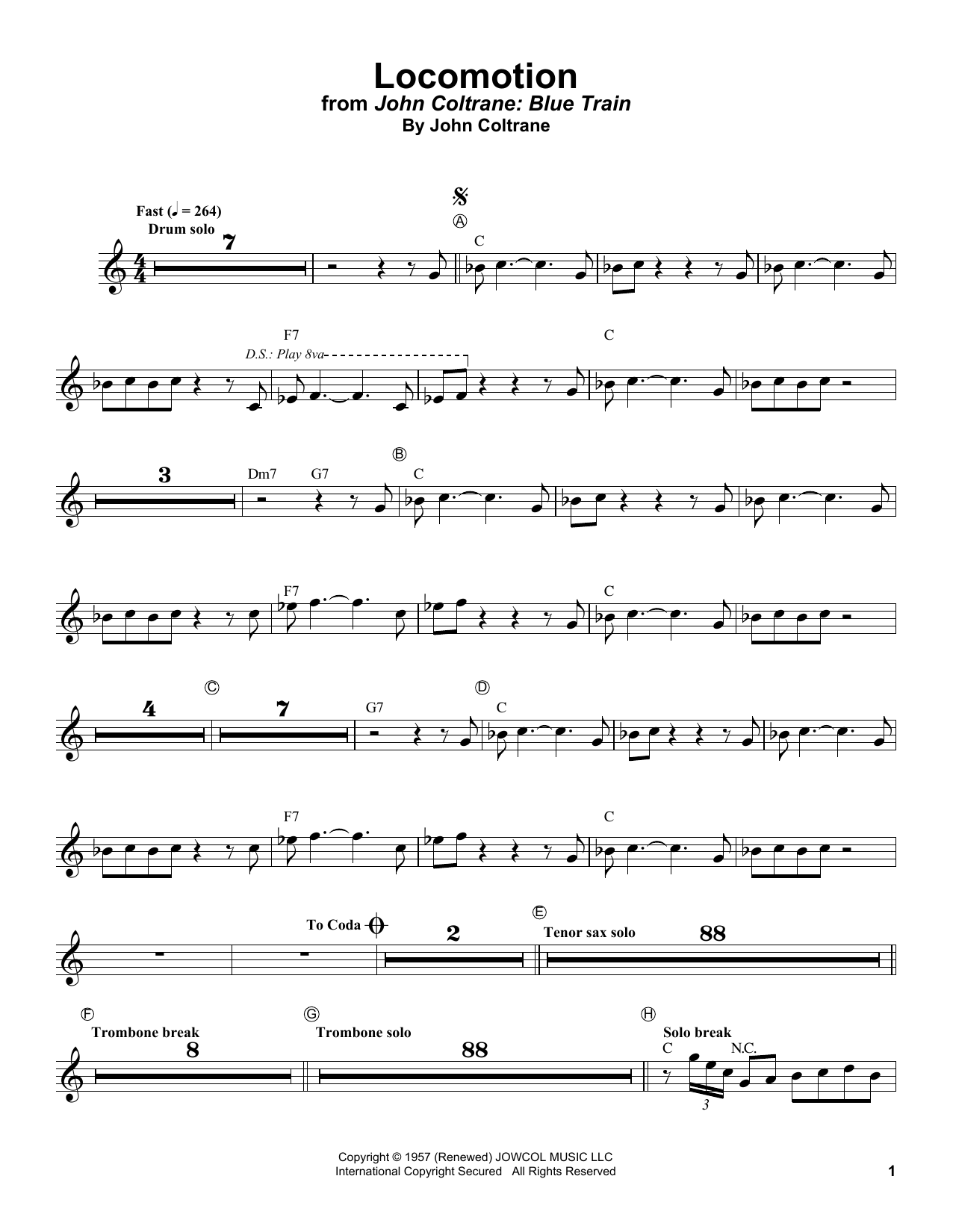 Download Lee Morgan Locomotion Sheet Music and learn how to play Trumpet Transcription PDF digital score in minutes