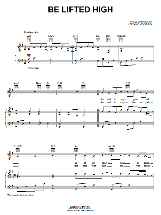 Download Leeland Be Lifted High Sheet Music and learn how to play Piano, Vocal & Guitar (Right-Hand Melody) PDF digital score in minutes