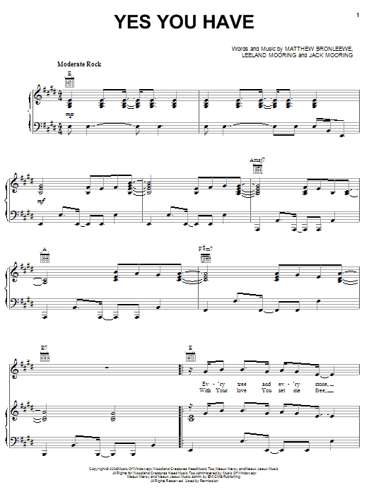 Download Leeland Yes You Have Sheet Music and learn how to play Easy Piano PDF digital score in minutes
