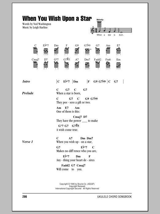 Leigh Harline When You Wish Upon A Star Sheet Music Notes Download Printable Pdf Score