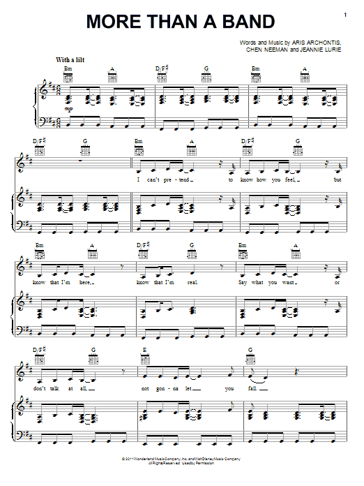 Download Lemonade Mouth (Movie) More Than A Band Sheet Music and learn how to play Piano, Vocal & Guitar (Right-Hand Melody) PDF digital score in minutes