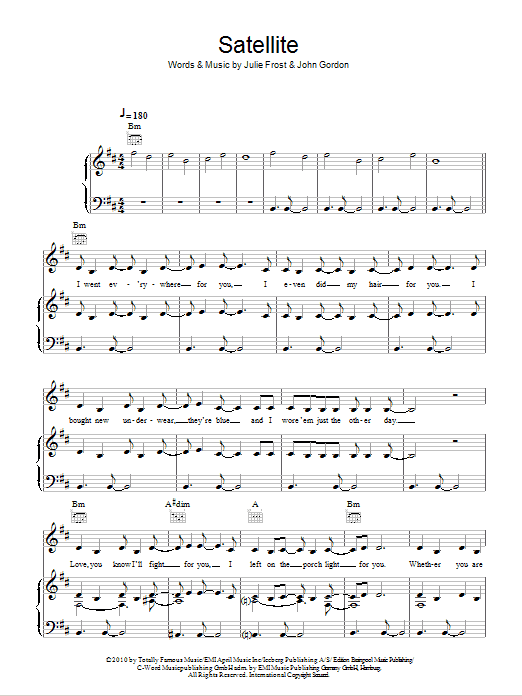 Download Lena Satellite Sheet Music and learn how to play Piano, Vocal & Guitar (Right-Hand Melody) PDF digital score in minutes