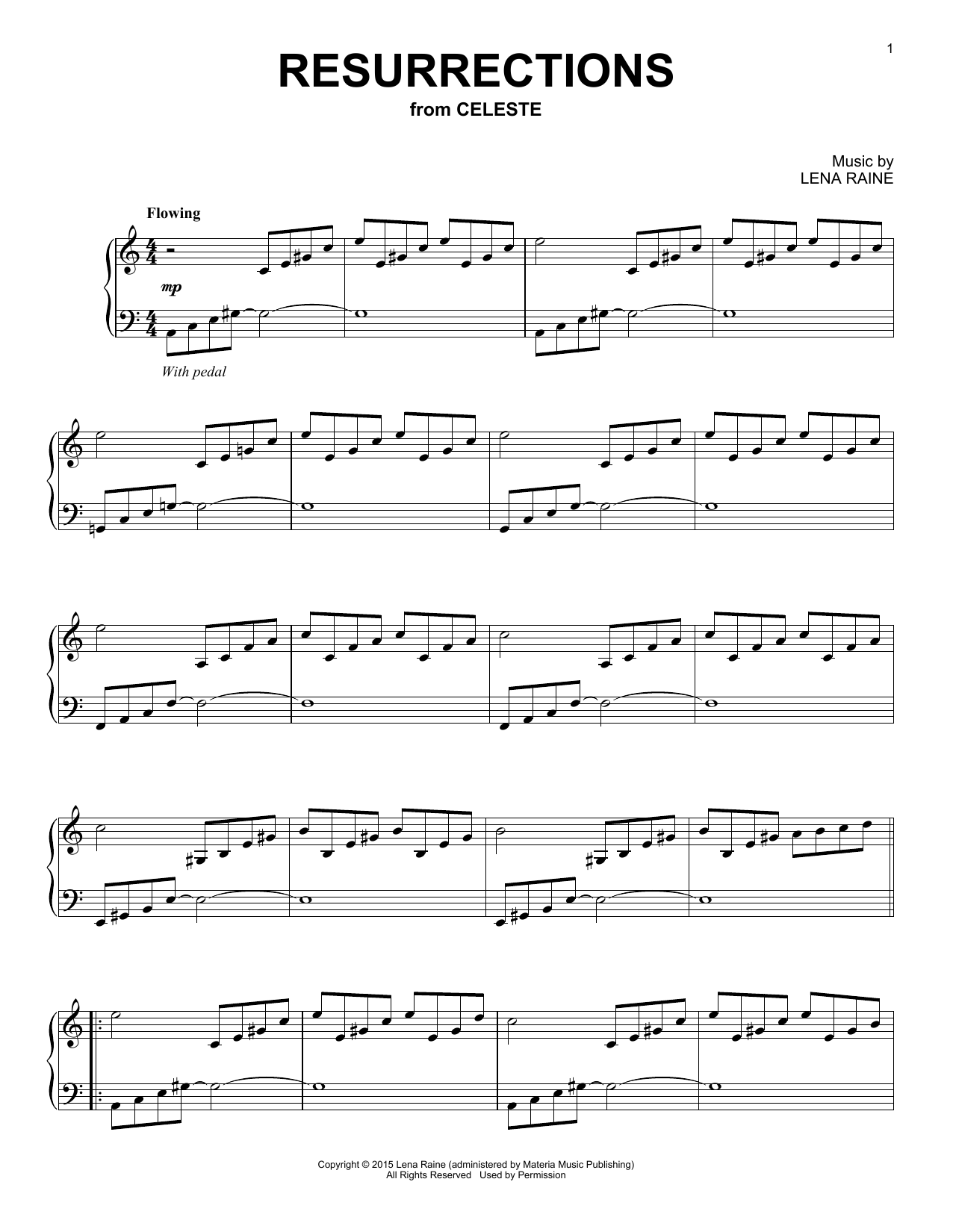 Download Lena Raine Resurrections (from Celeste) Sheet Music and learn how to play Easy Piano Solo PDF digital score in minutes