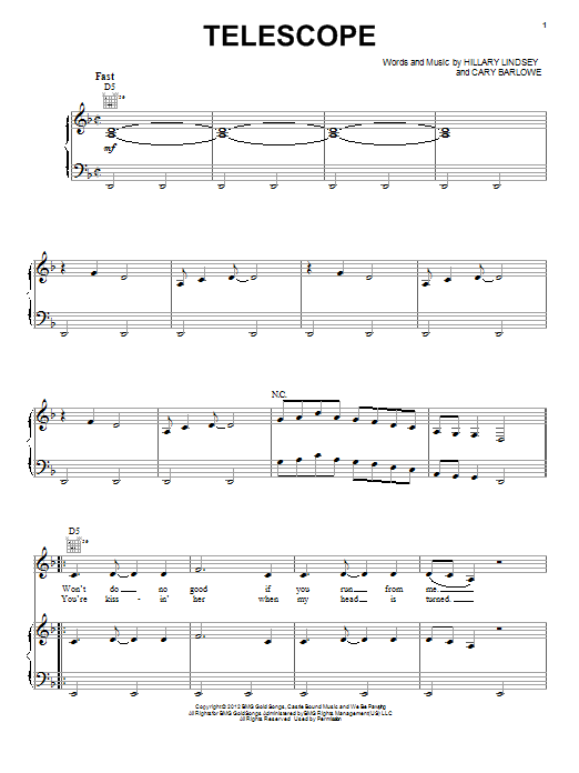 Download Lennon Stella and Maisy Stella Telescope Sheet Music and learn how to play Piano, Vocal & Guitar (Right-Hand Melody) PDF digital score in minutes