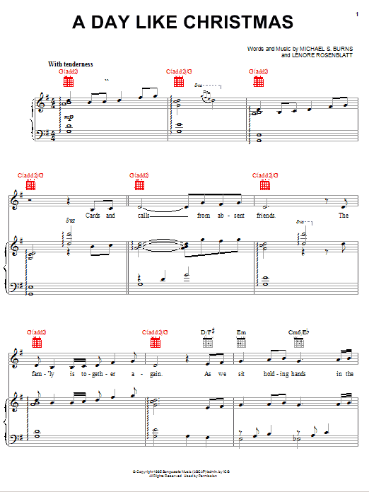 Download Lenore Rosenblatt A Day Like Christmas Sheet Music and learn how to play Easy Piano PDF digital score in minutes