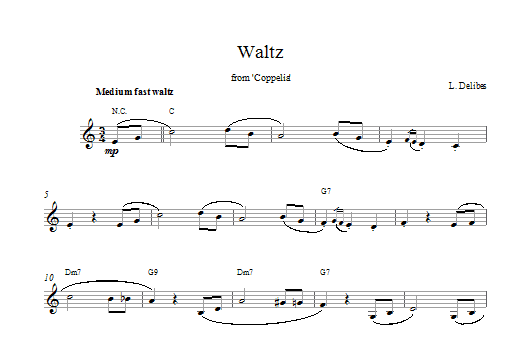 Download Leo Délibes Coppelia Waltz Sheet Music and learn how to play Melody Line & Chords PDF digital score in minutes
