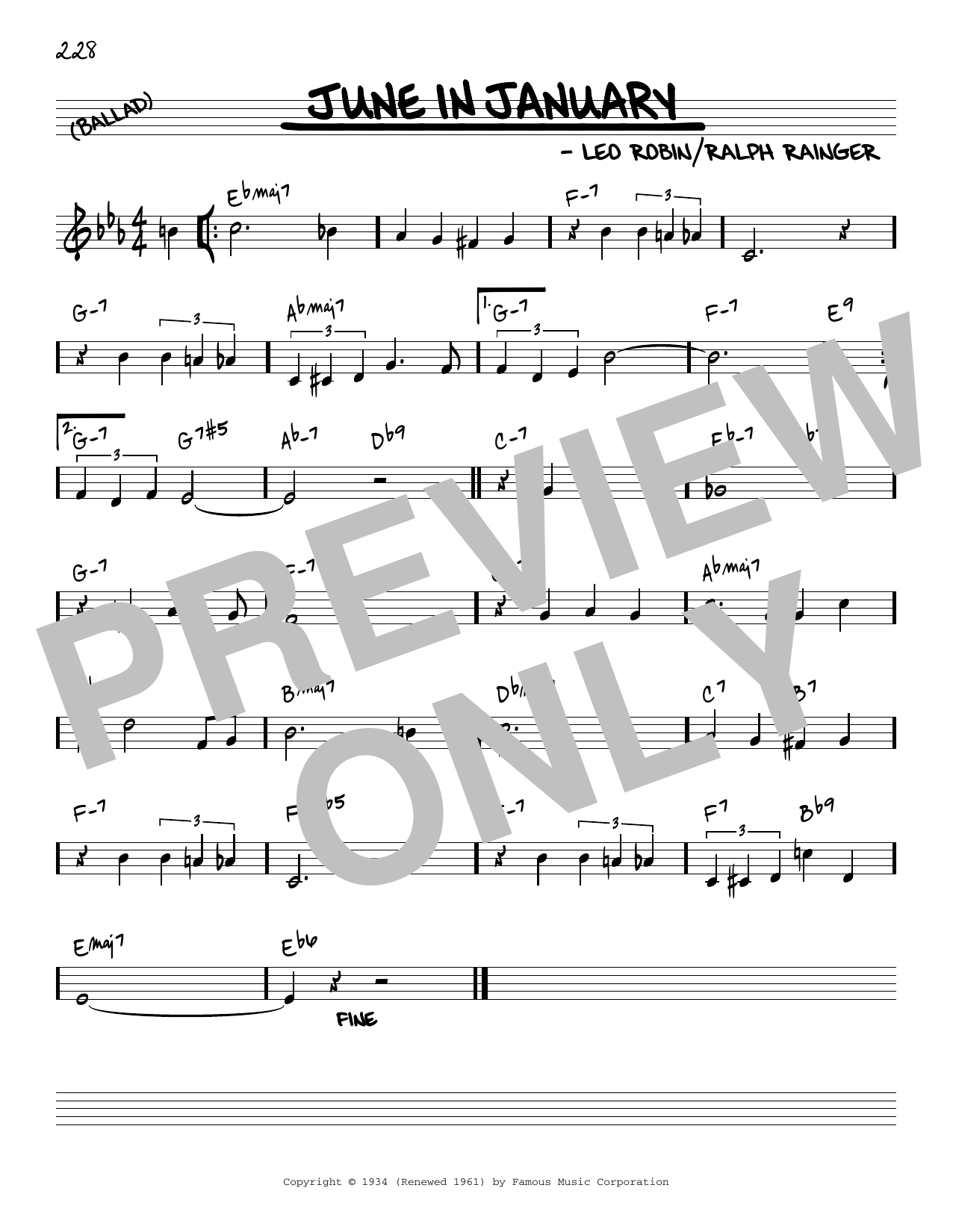 Download Leo Robin June In January [Reharmonized version] (arr. Jack Grassel) Sheet Music and learn how to play Real Book – Melody & Chords PDF digital score in minutes