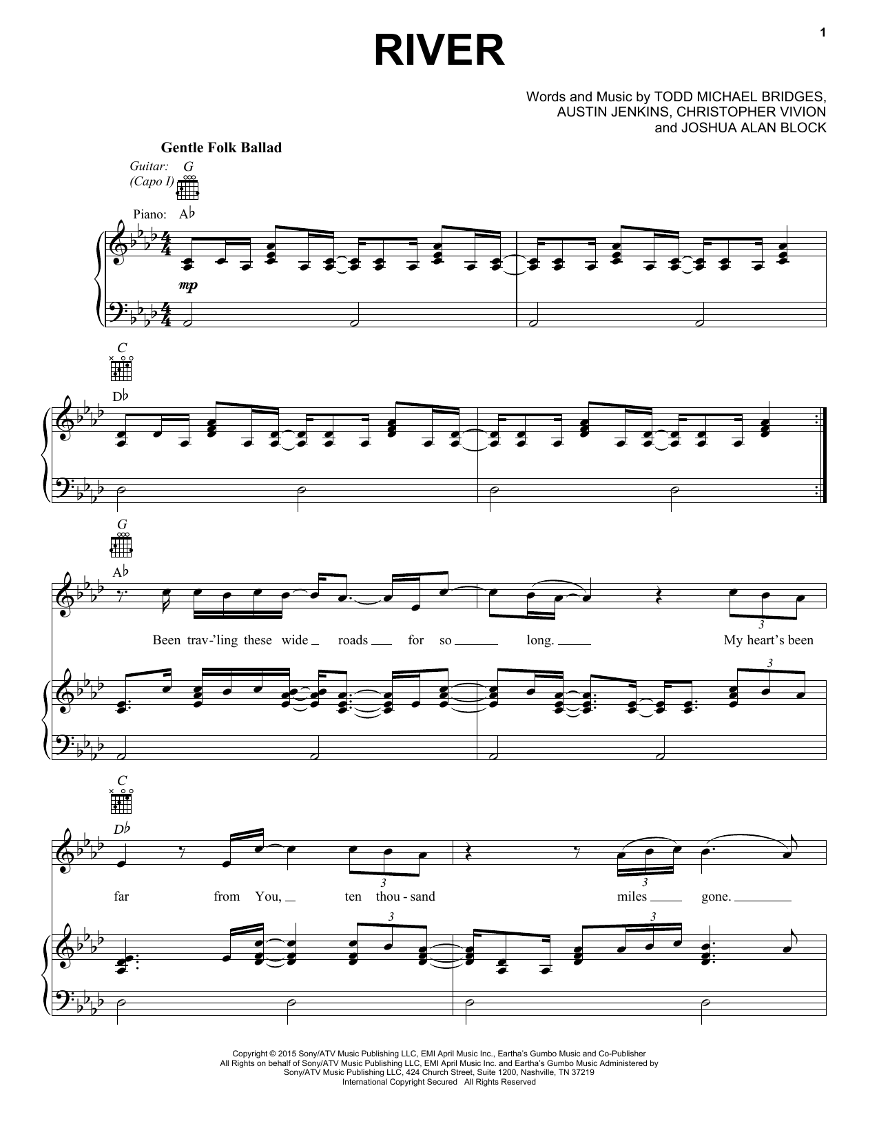 Download Leon Bridges River Sheet Music and learn how to play Ukulele PDF digital score in minutes