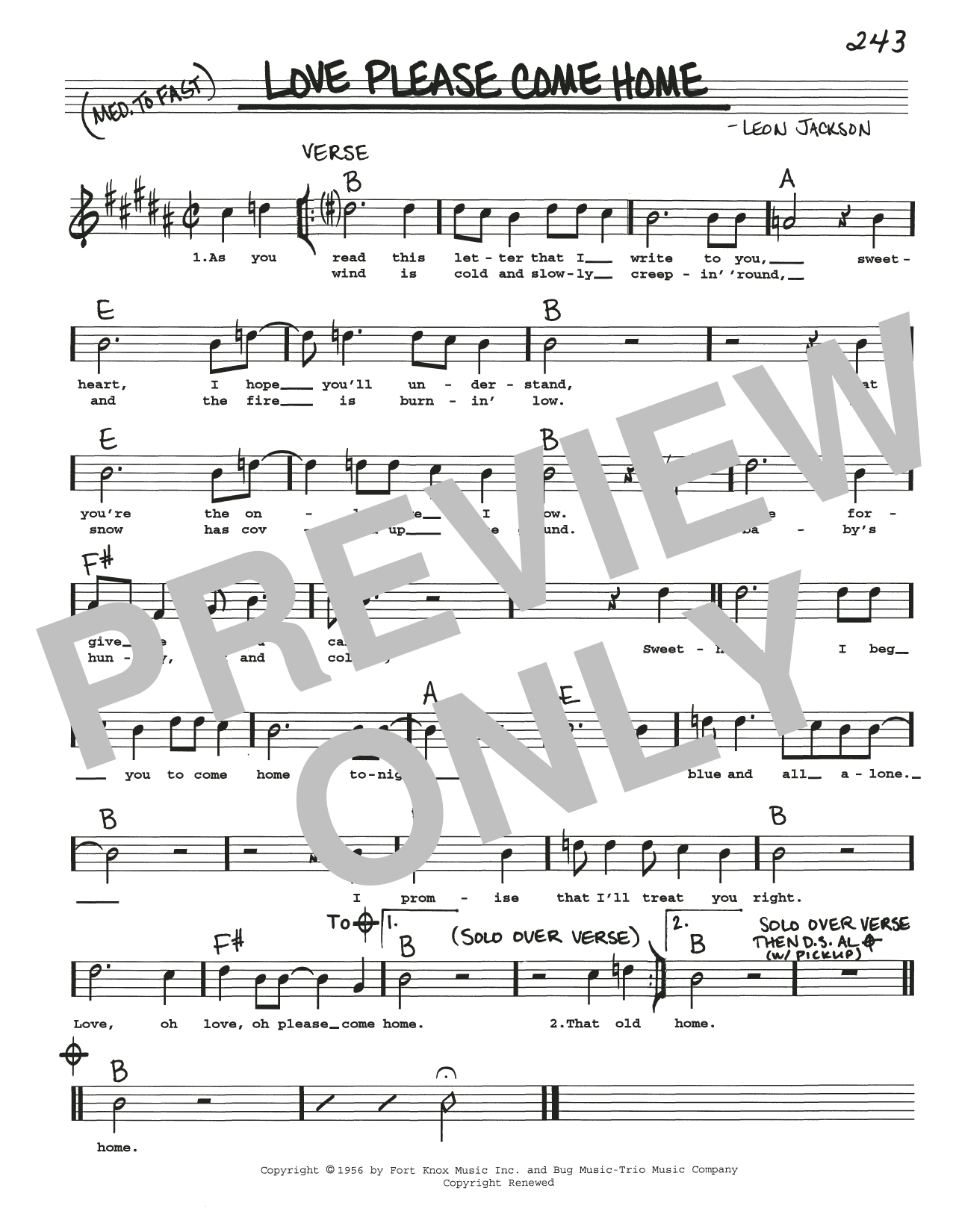 Download Leon Jackson Love Please Come Home Sheet Music and learn how to play Real Book – Melody, Lyrics & Chords PDF digital score in minutes