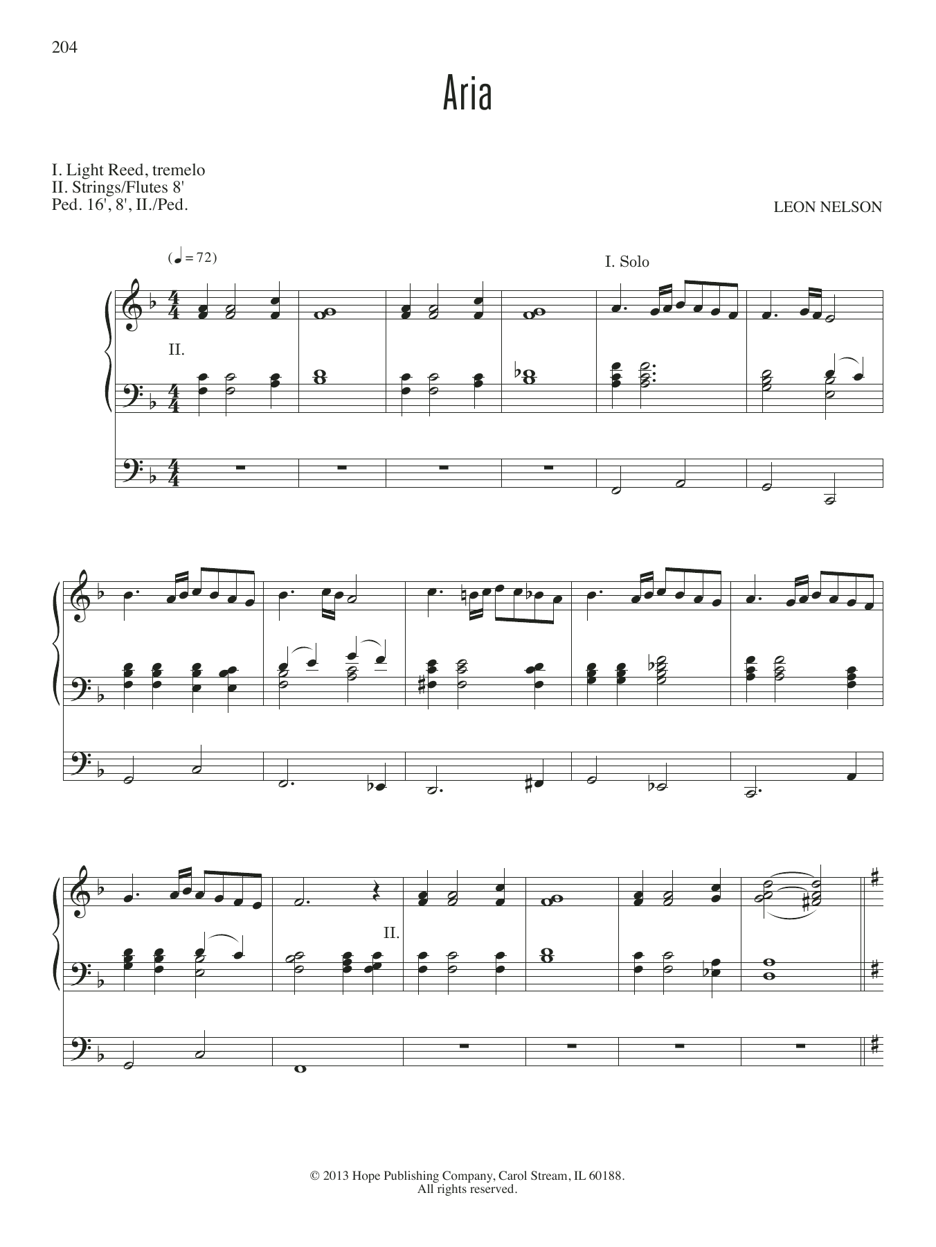 Download Leon Nelson Aria Sheet Music and learn how to play Organ PDF digital score in minutes
