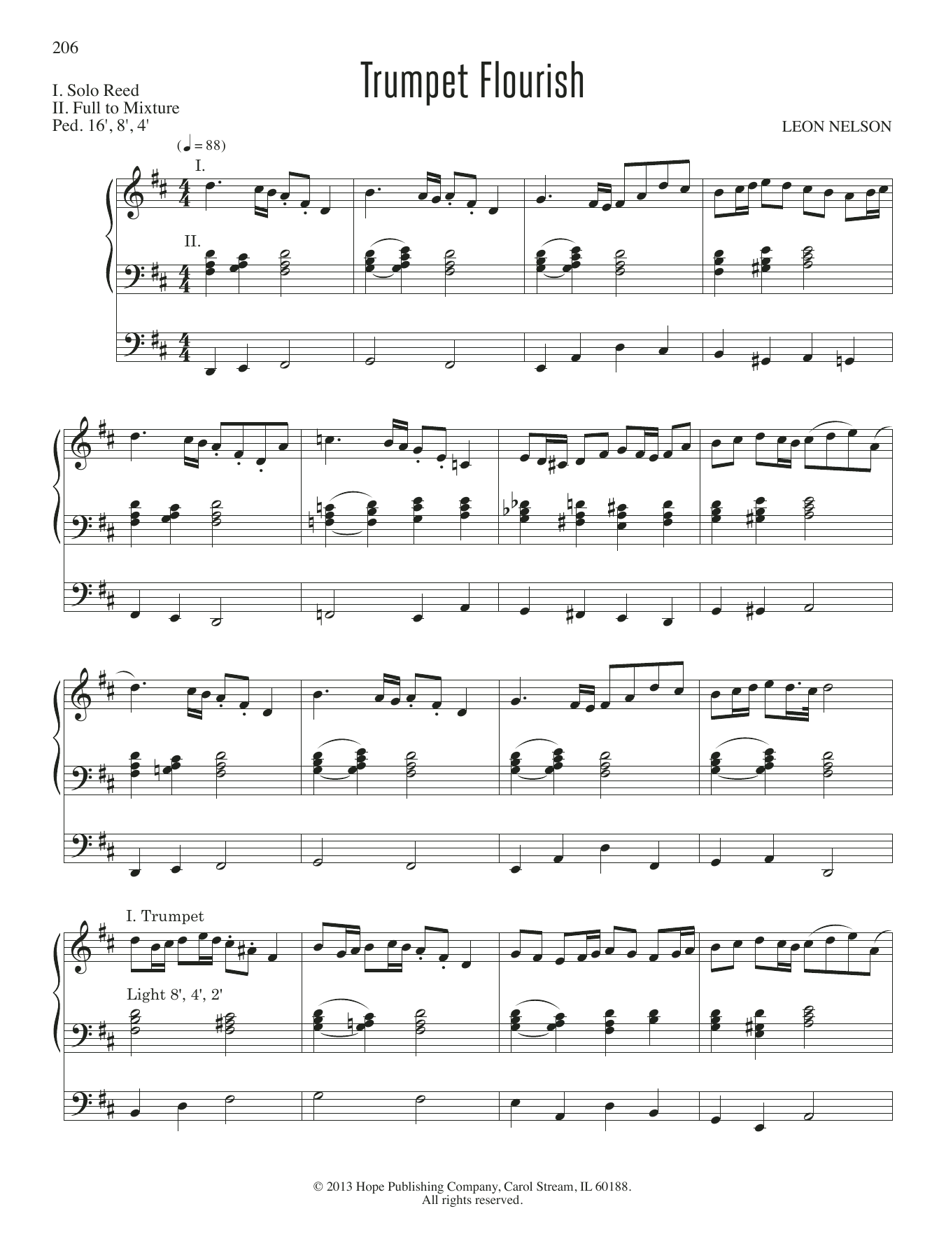 Download Leon Nelson Trumpet Flourish Sheet Music and learn how to play Organ PDF digital score in minutes