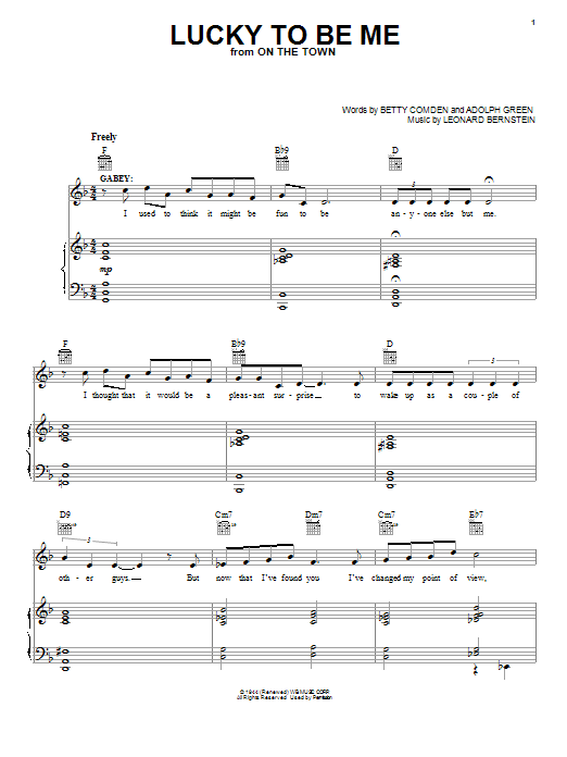 Download Betty Comden Lucky To Be Me Sheet Music and learn how to play Real Book – Melody & Chords PDF digital score in minutes