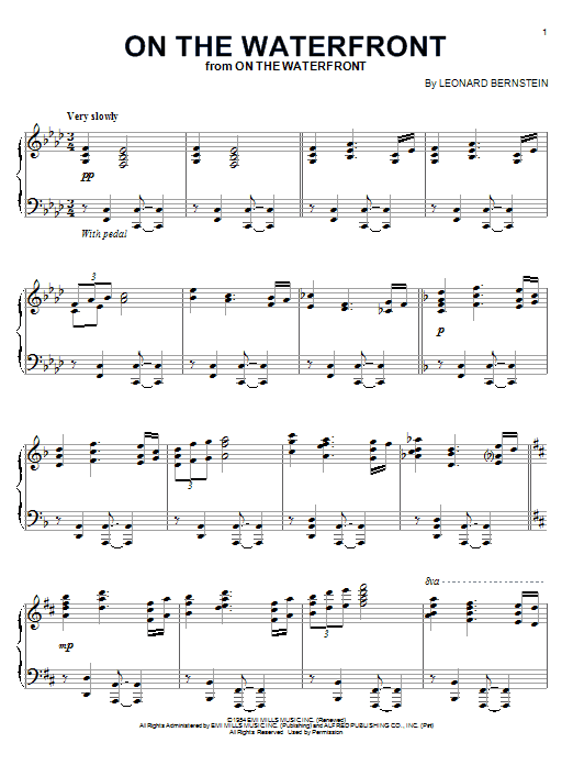 Download Leonard Bernstein On The Waterfront Sheet Music and learn how to play Piano Solo PDF digital score in minutes