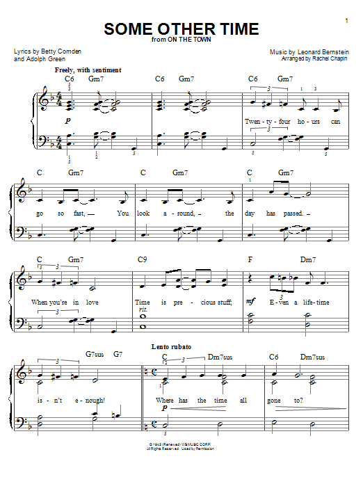 Download Adolph Green Some Other Time Sheet Music and learn how to play Real Book – Melody & Chords PDF digital score in minutes