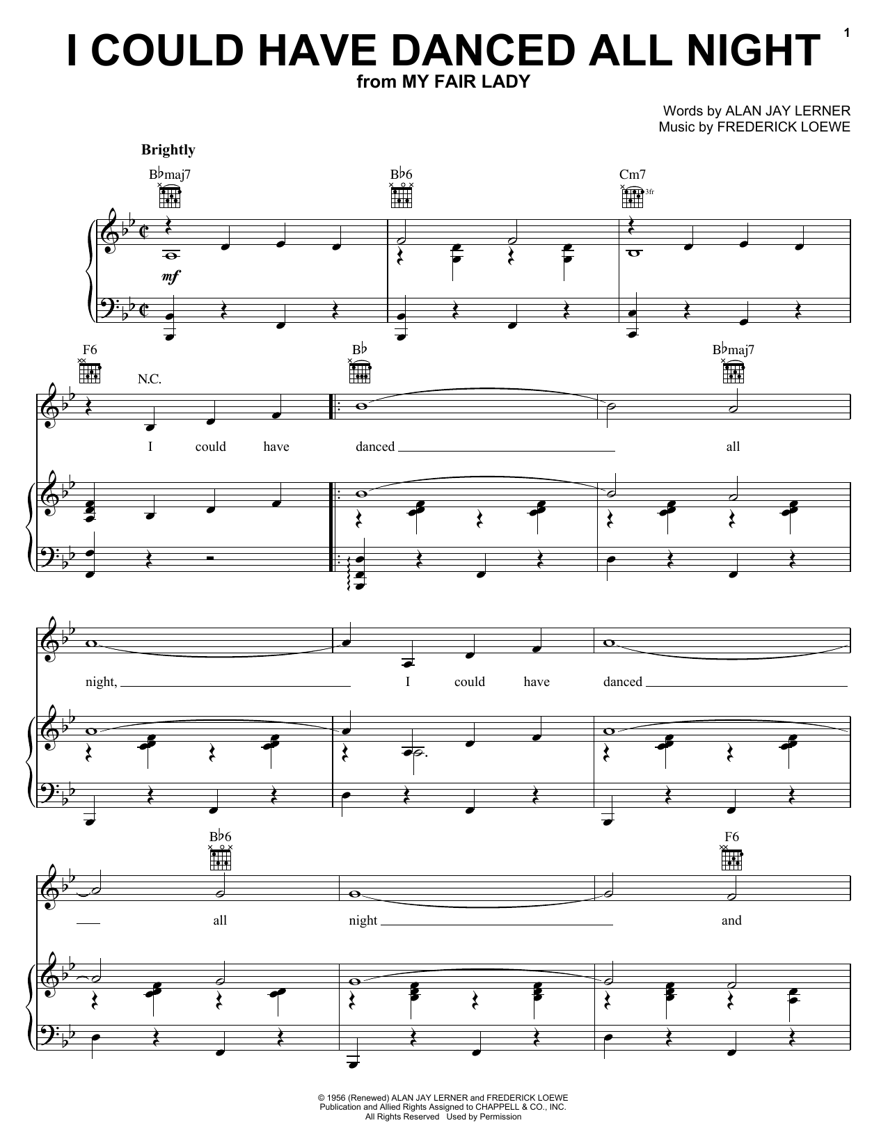 Download Lerner & Loewe Sheet Music and learn how to play Piano, Vocal & Guitar (Right-Hand Melody) PDF score in minutes