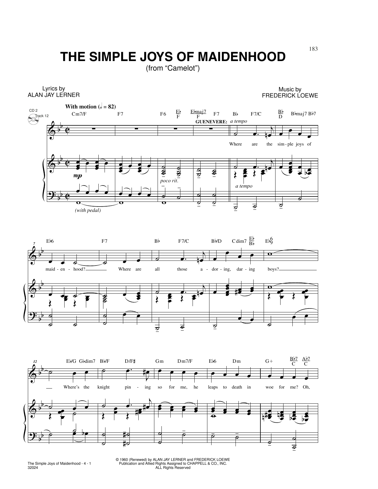 Download Lerner & Loewe The Simple Joys Of Maidenhood (from Camelot) Sheet Music and learn how to play Piano & Vocal PDF digital score in minutes