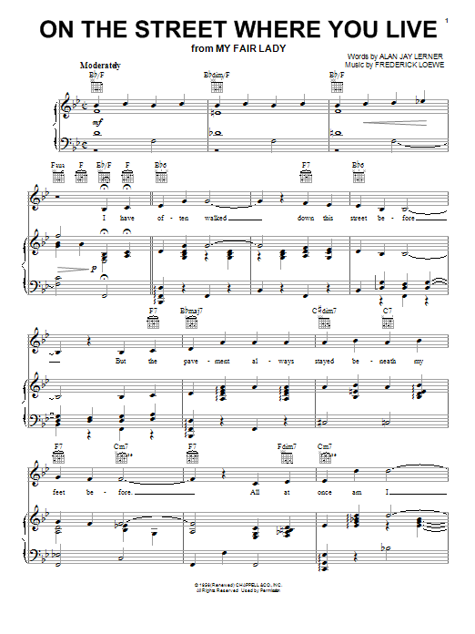 Download Lerner & Loewe Sheet Music and learn how to play Piano, Vocal & Guitar (Right-Hand Melody) PDF score in minutes