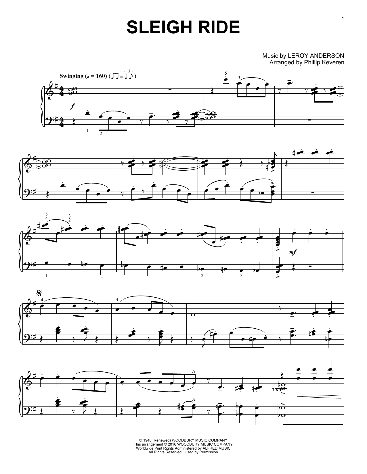 Download Phillip Keveren Sleigh Ride Sheet Music and learn how to play Piano PDF digital score in minutes
