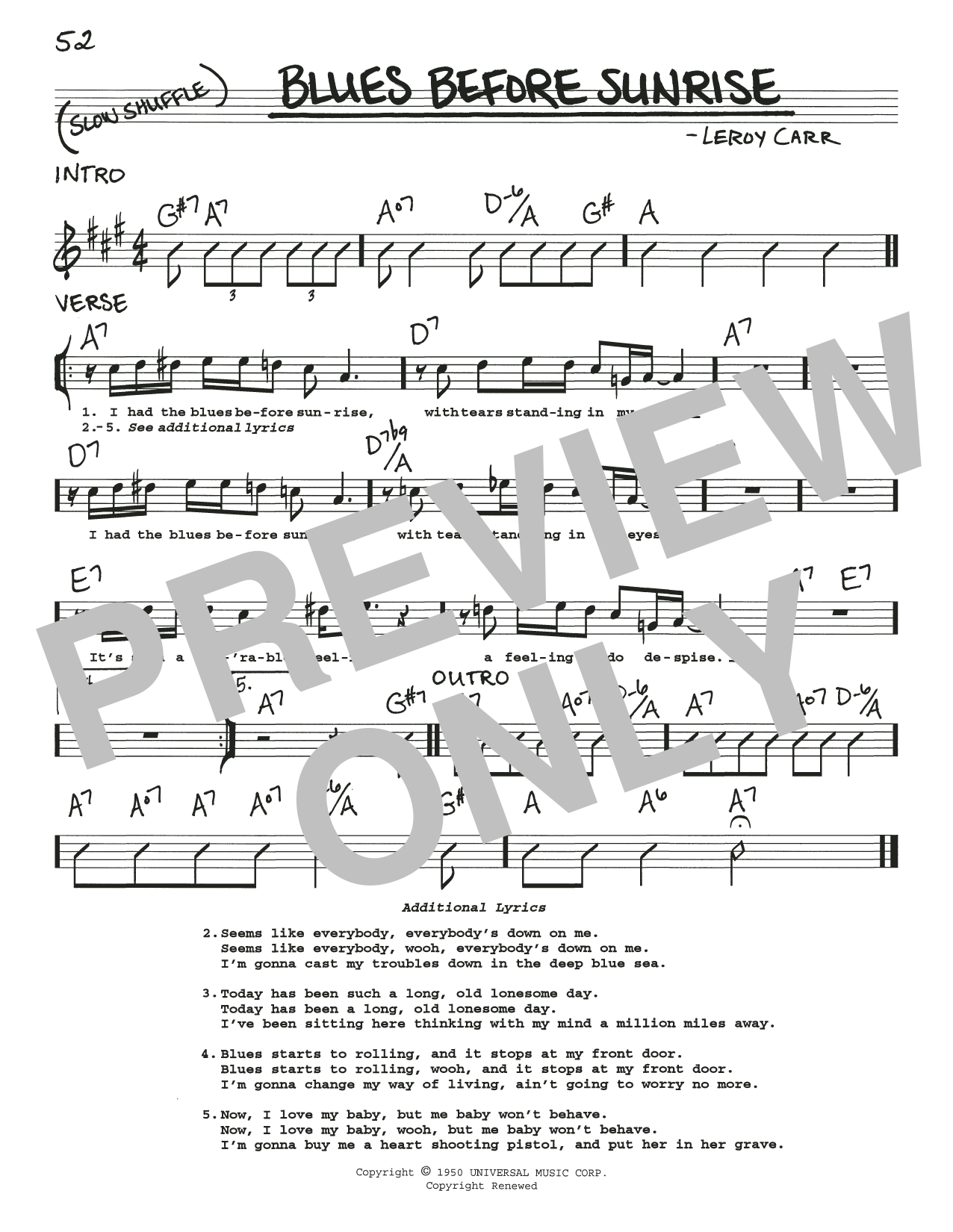 Download Leroy Carr Blues Before Sunrise Sheet Music and learn how to play Piano, Vocal & Guitar Chords (Right-Hand Melody) PDF digital score in minutes