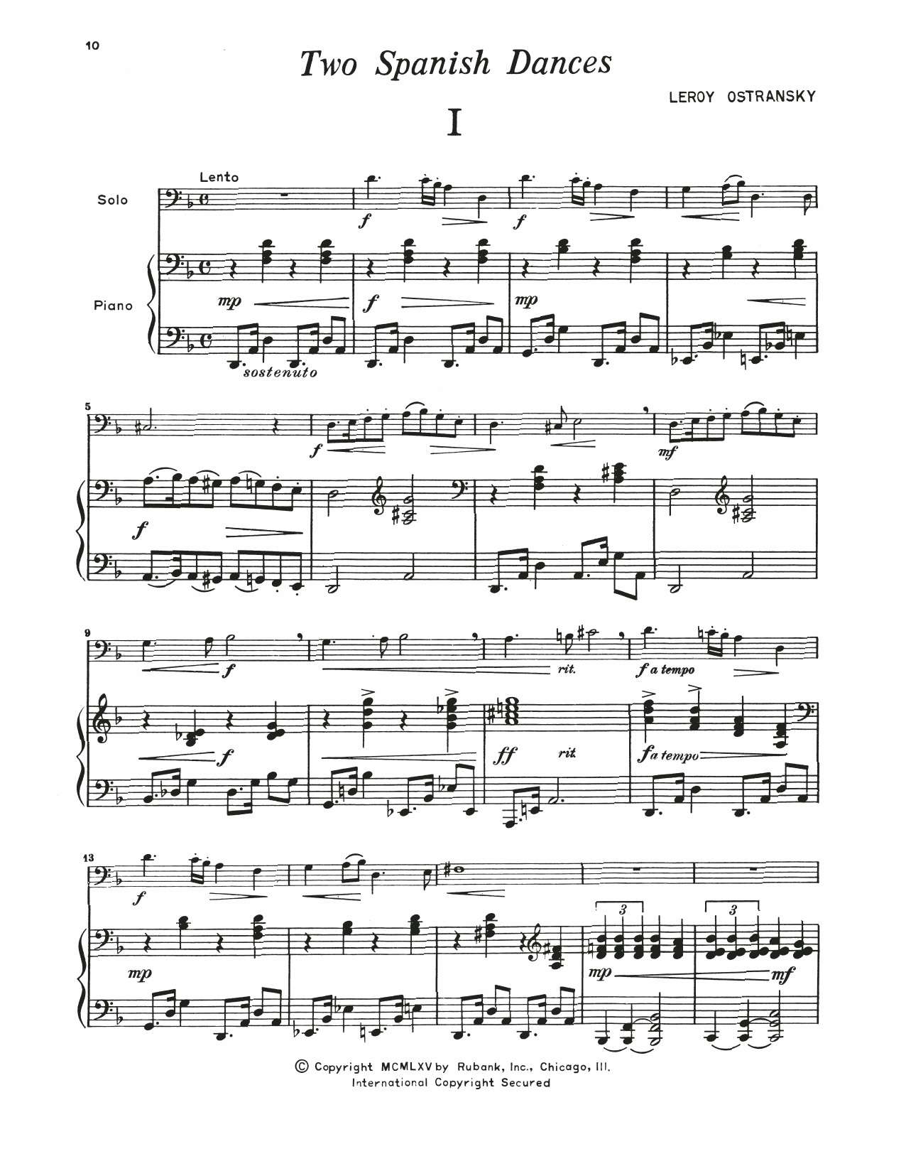 Download Leroy Ostransky Two Spanish Dances Sheet Music and learn how to play Trombone and Piano PDF digital score in minutes