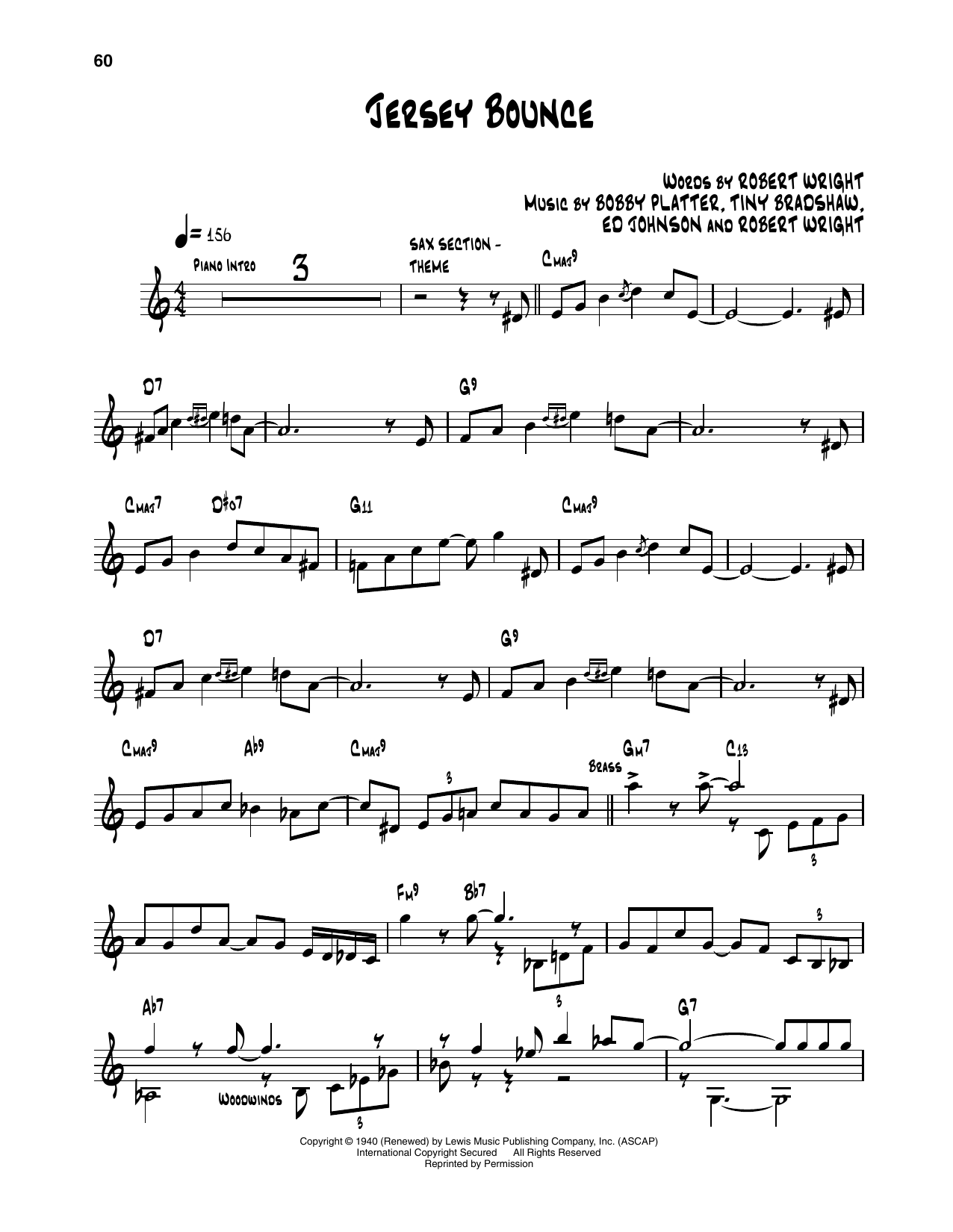 Download Les Hite and His Orchestra Jersey Bounce Sheet Music and learn how to play Trumpet Transcription PDF digital score in minutes