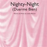 Download or print Leslie Beacon Nighty-Night (Duerme Bien) Sheet Music Printable PDF -page score for Pop / arranged Piano, Vocal & Guitar (Right-Hand Melody) SKU: 36253.