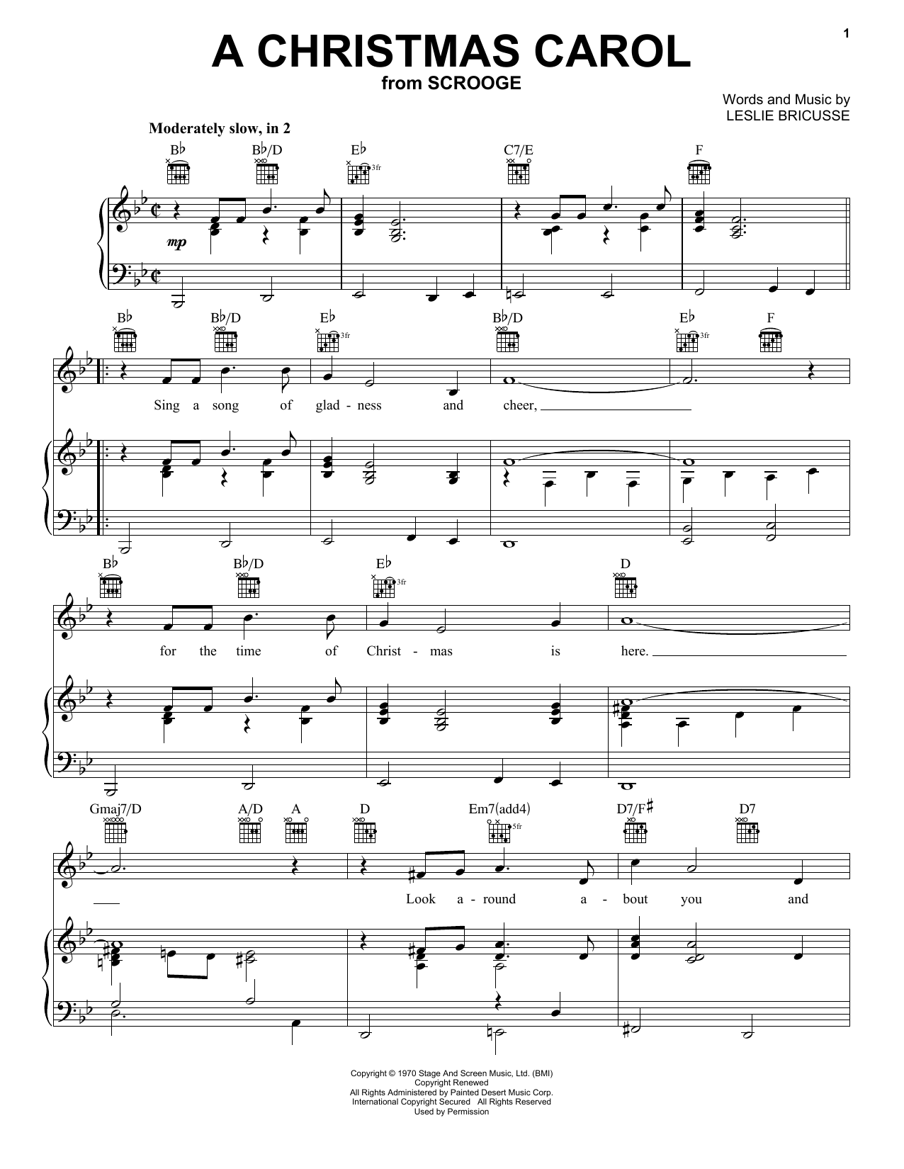 Download Leslie Bricusse A Christmas Carol Sheet Music and learn how to play Melody Line, Lyrics & Chords PDF digital score in minutes