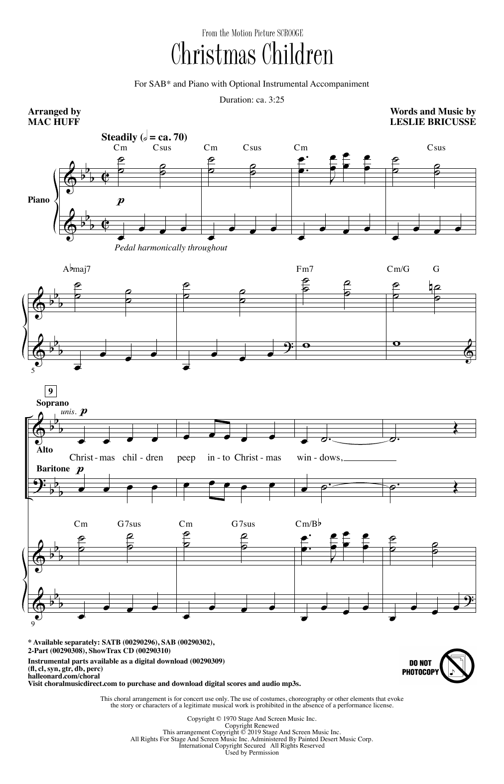 Download Leslie Bricusse Christmas Children (from Scrooge) (arr. Mac Huff) Sheet Music and learn how to play SAB Choir PDF digital score in minutes