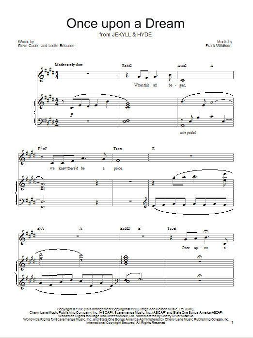 Download Leslie Bricusse Once Upon A Dream Sheet Music and learn how to play Piano & Vocal PDF digital score in minutes