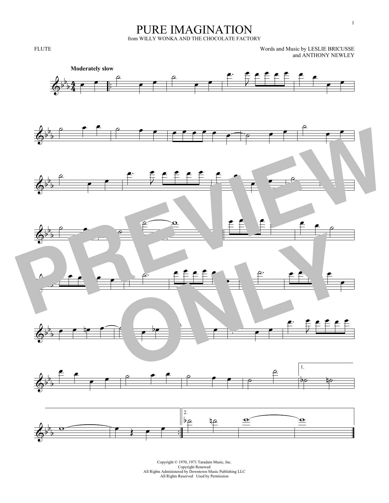 Download Leslie Bricusse Pure Imagination Sheet Music and learn how to play Alto Saxophone PDF digital score in minutes