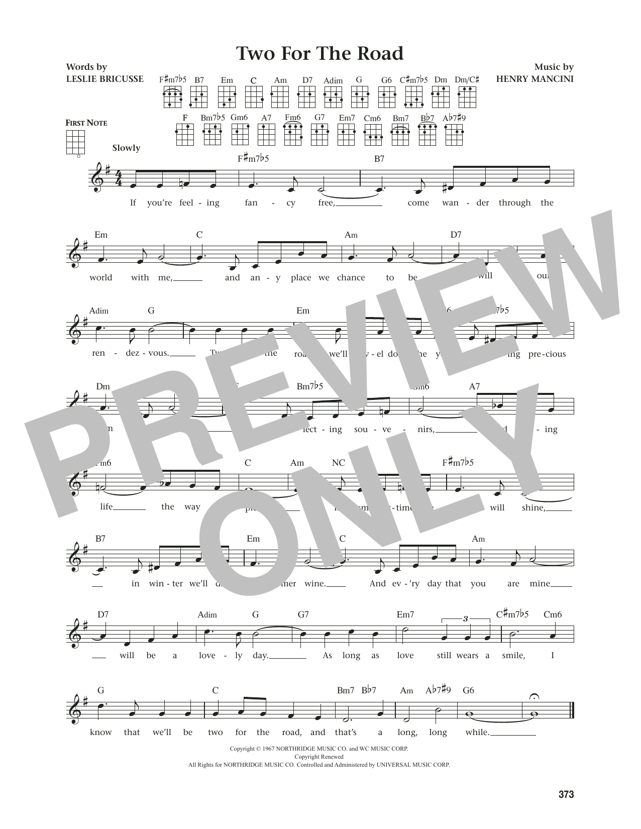 Download Leslie Bricusse Two For The Road (from The Daily Ukulele) (arr. Jim Beloff) Sheet Music and learn how to play Ukulele PDF digital score in minutes