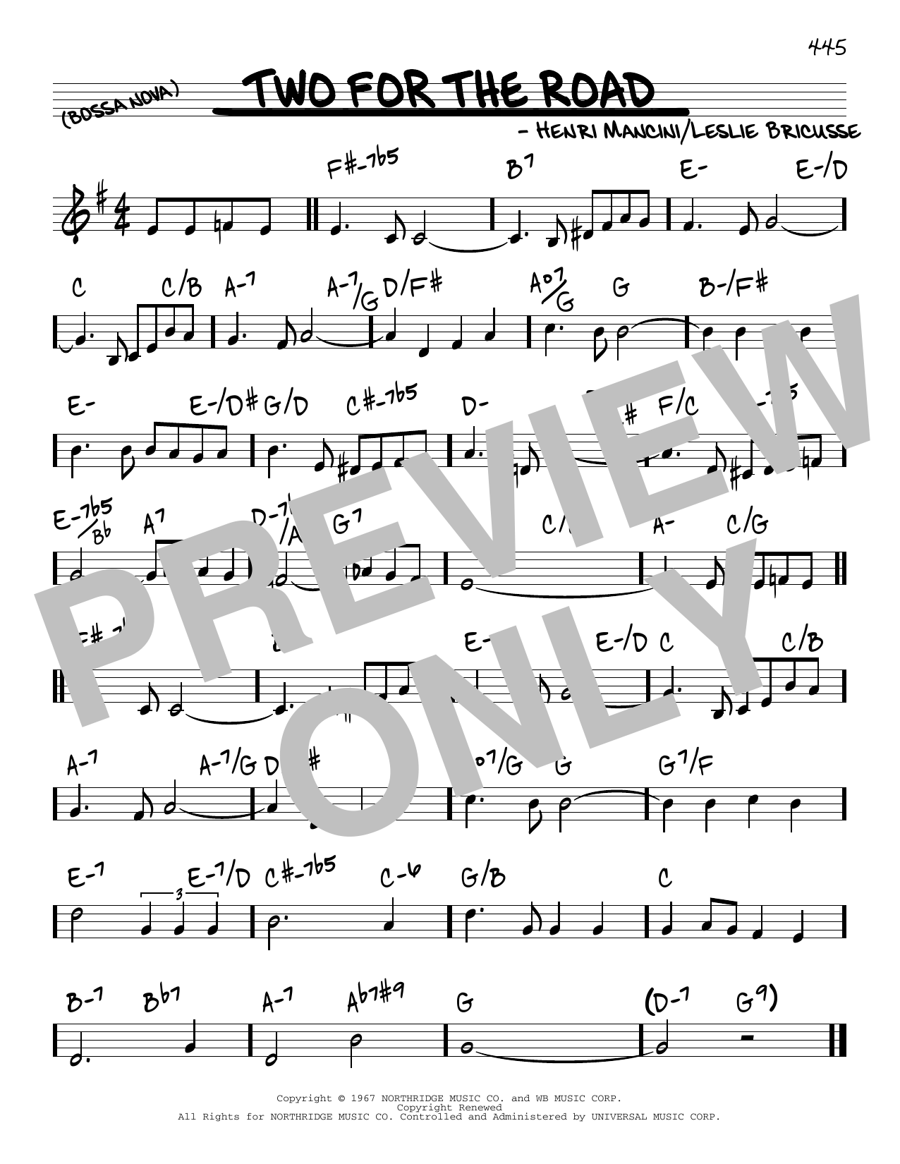 Download Leslie Bricusse Two For The Road Sheet Music and learn how to play Real Book – Melody & Chords PDF digital score in minutes