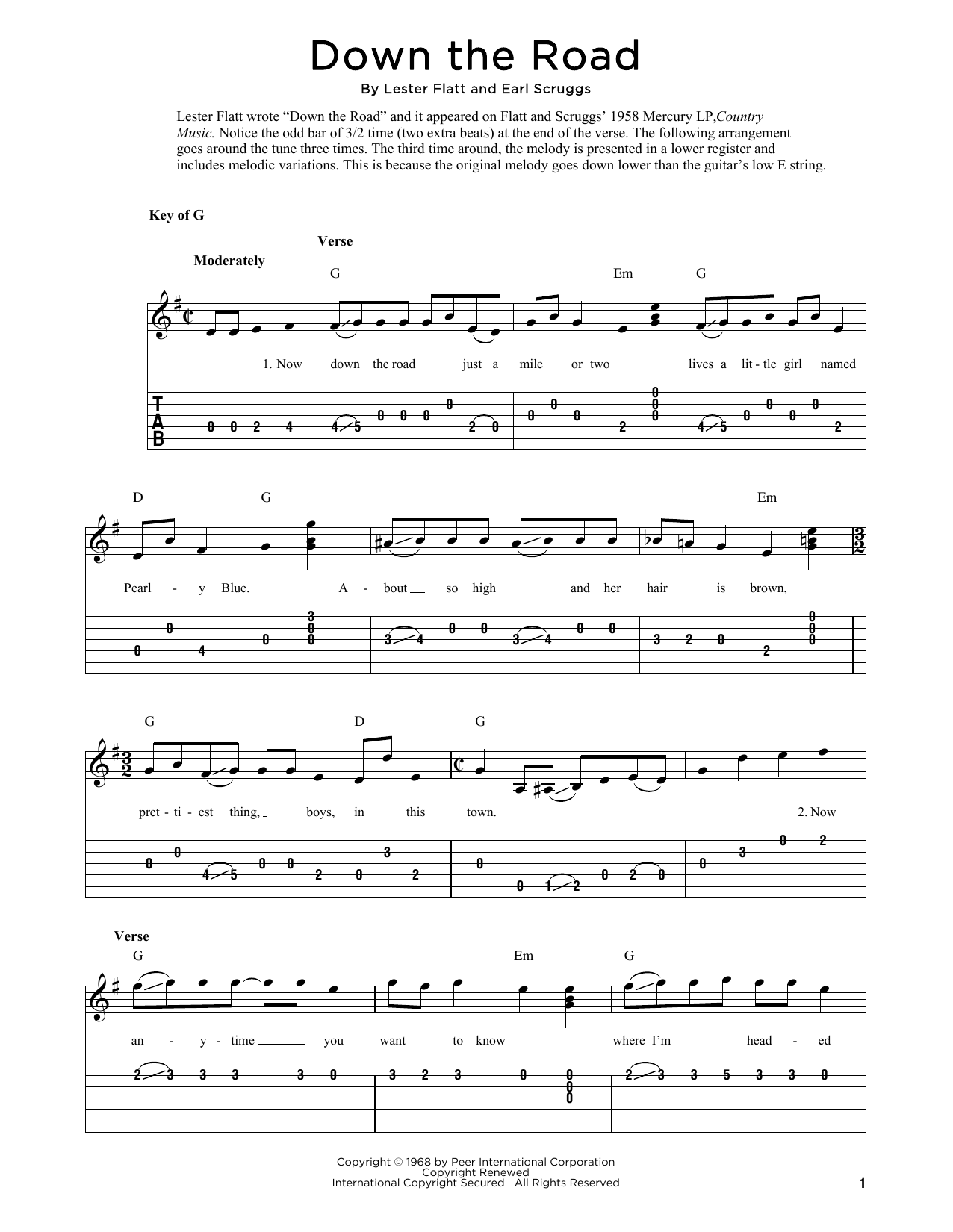 Download Lester Flatt & Earl Scruggs Down The Road (arr. Fred Sokolow) Sheet Music and learn how to play Banjo Tab PDF digital score in minutes