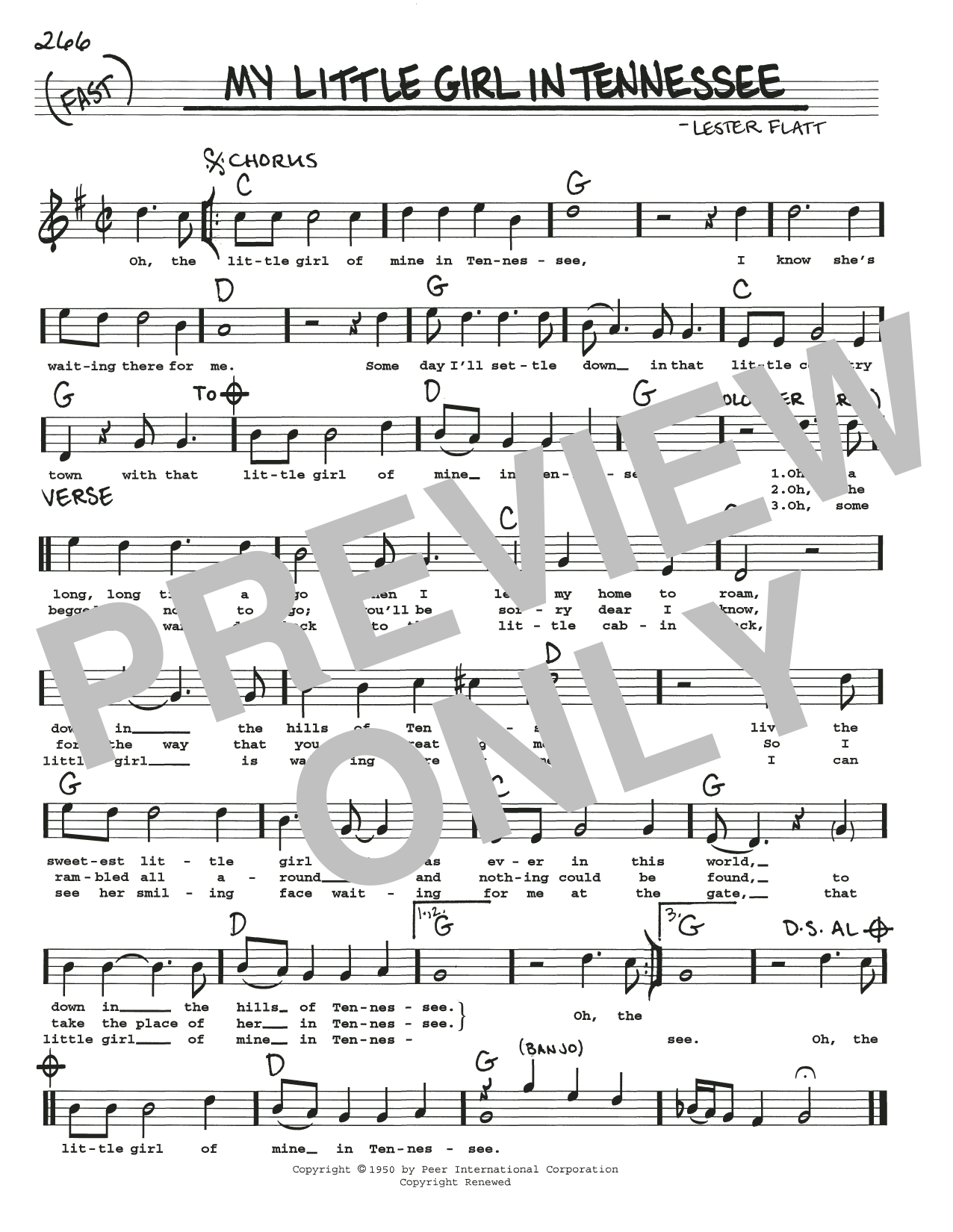 Download Lester Flatt My Little Girl In Tennessee Sheet Music and learn how to play Mandolin PDF digital score in minutes