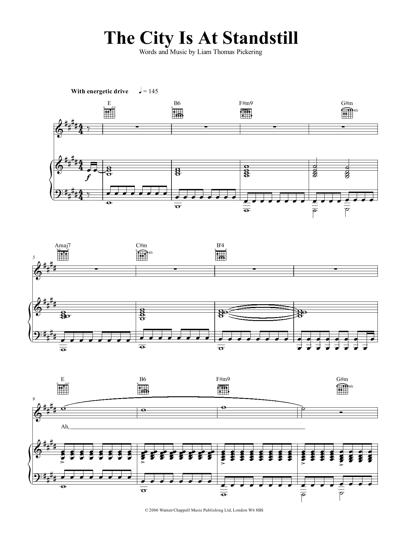 Download Liam Frost & The Slowdown Family The City Is At A Standstill Sheet Music and learn how to play Piano, Vocal & Guitar (Right-Hand Melody) PDF digital score in minutes