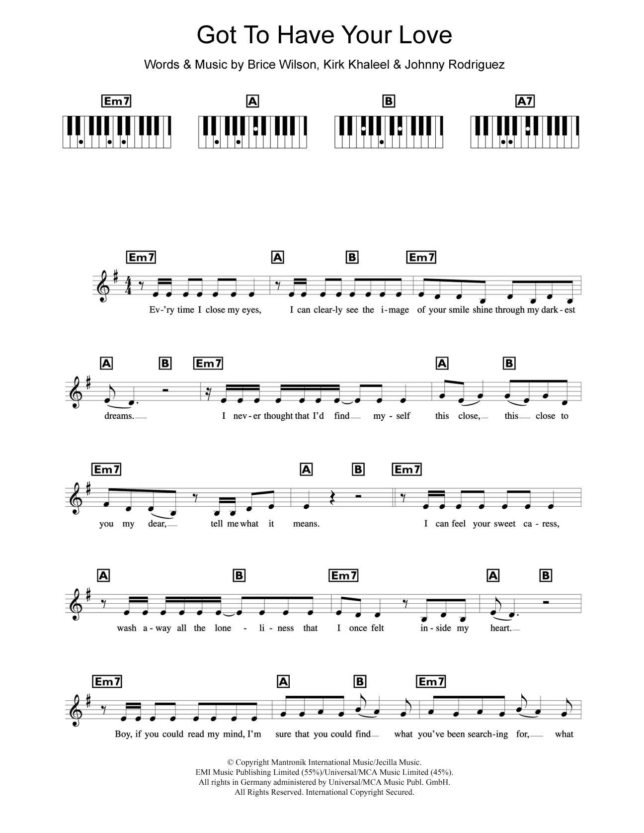 Download Liberty X Got To Have Your Love Sheet Music and learn how to play Keyboard PDF digital score in minutes