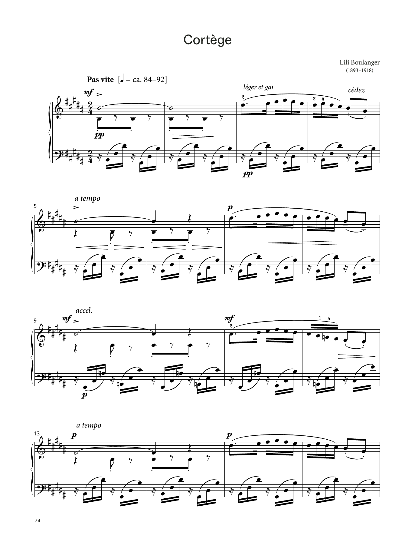 Download Lili Boulanger Cortège (LCME Piano 2018 Grade 8 List B) Sheet Music and learn how to play Piano Solo PDF digital score in minutes
