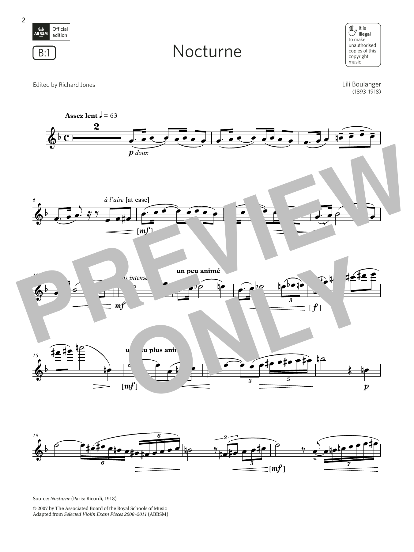 Download Lili Boulanger Nocturne (Grade 7 List B1 from the ABRSM Flute syllabus from 2022) Sheet Music and learn how to play Flute Solo PDF digital score in minutes