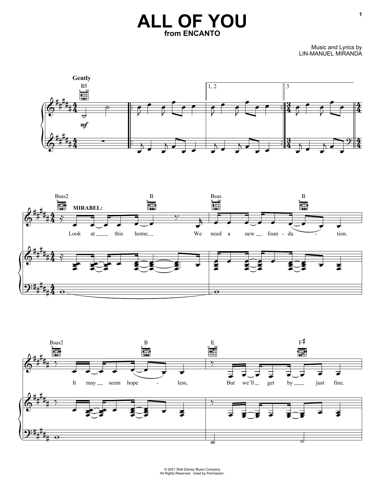Download Lin-Manuel Miranda All Of You (from Encanto) Sheet Music and learn how to play Alto Sax Solo PDF digital score in minutes