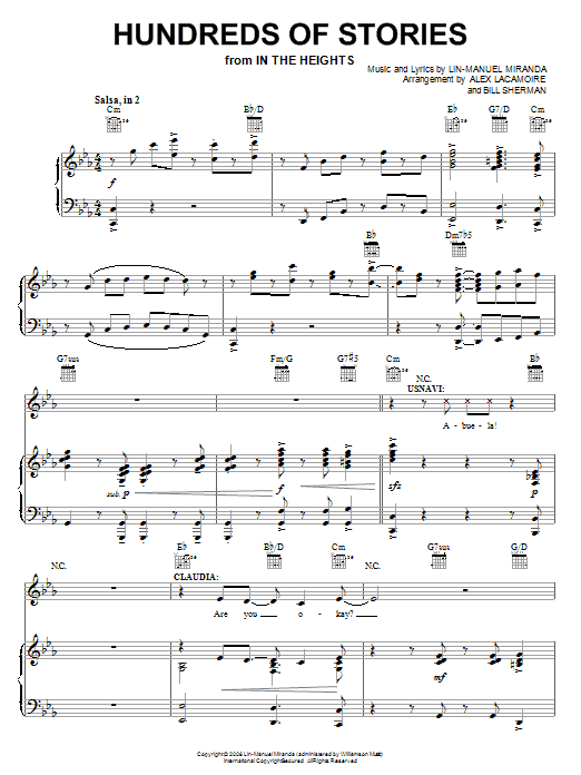 Download Lin-Manuel Miranda Hundreds Of Stories Sheet Music and learn how to play Piano, Vocal & Guitar (Right-Hand Melody) PDF digital score in minutes