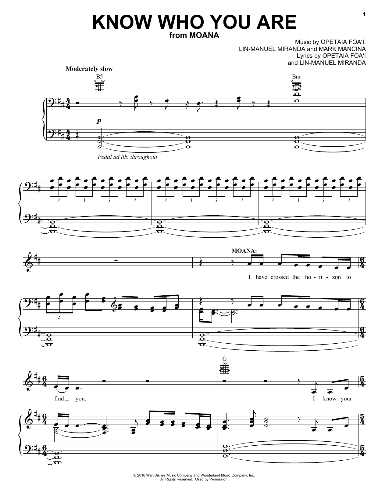 Download Lin-Manuel Miranda Know Who You Are (from Moana) Sheet Music and learn how to play Easy Guitar Tab PDF digital score in minutes