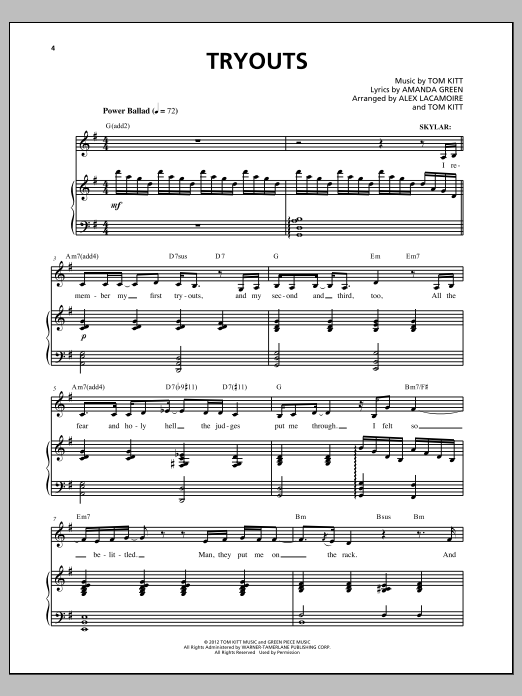Download Lin-Manuel Miranda Tryouts Sheet Music and learn how to play Piano & Vocal PDF digital score in minutes