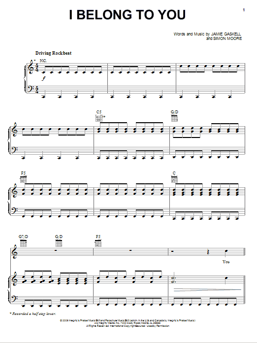 Download Lincoln Brewster I Belong To You Sheet Music and learn how to play Piano, Vocal & Guitar (Right-Hand Melody) PDF digital score in minutes